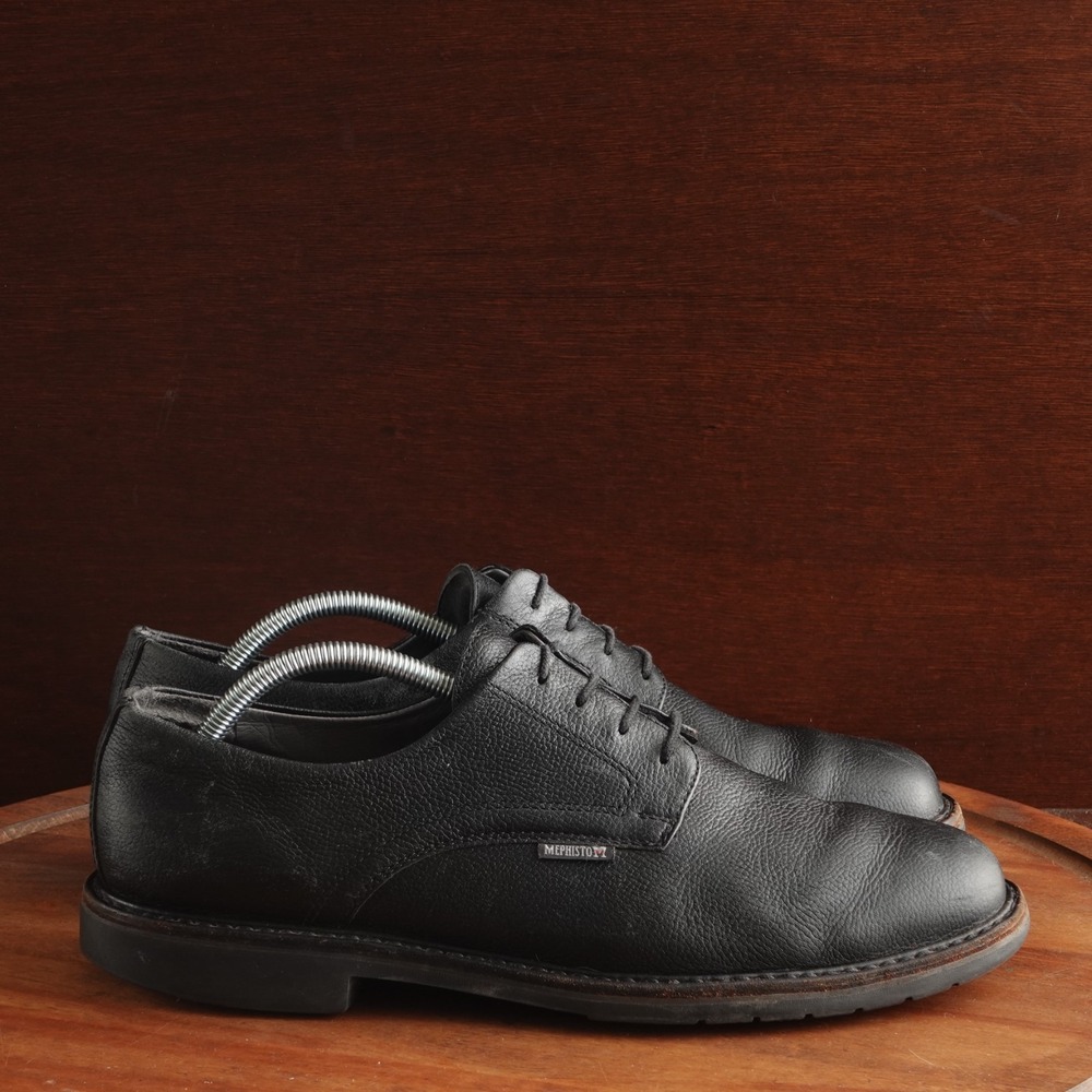 Mephisto Derby Shoes Mens Size 10.5 Black Marlon Leather Comfort Walking Casual